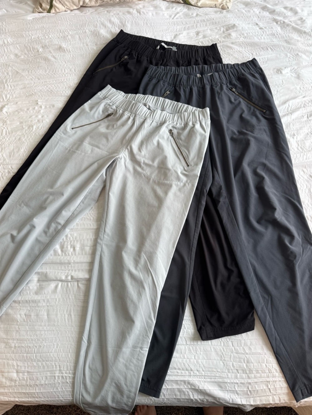 ATHLETA Aspire Joggers Lot of 3- Size 6 in Black, Charcoal & Light Gray